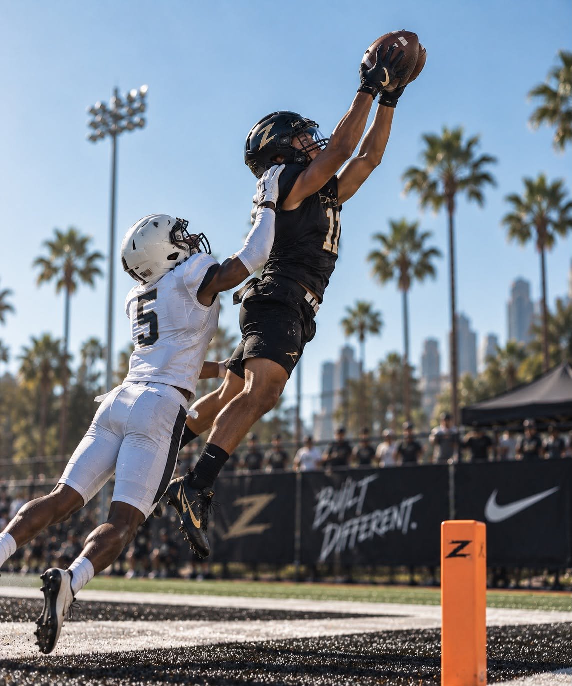 Football player kicking the ball